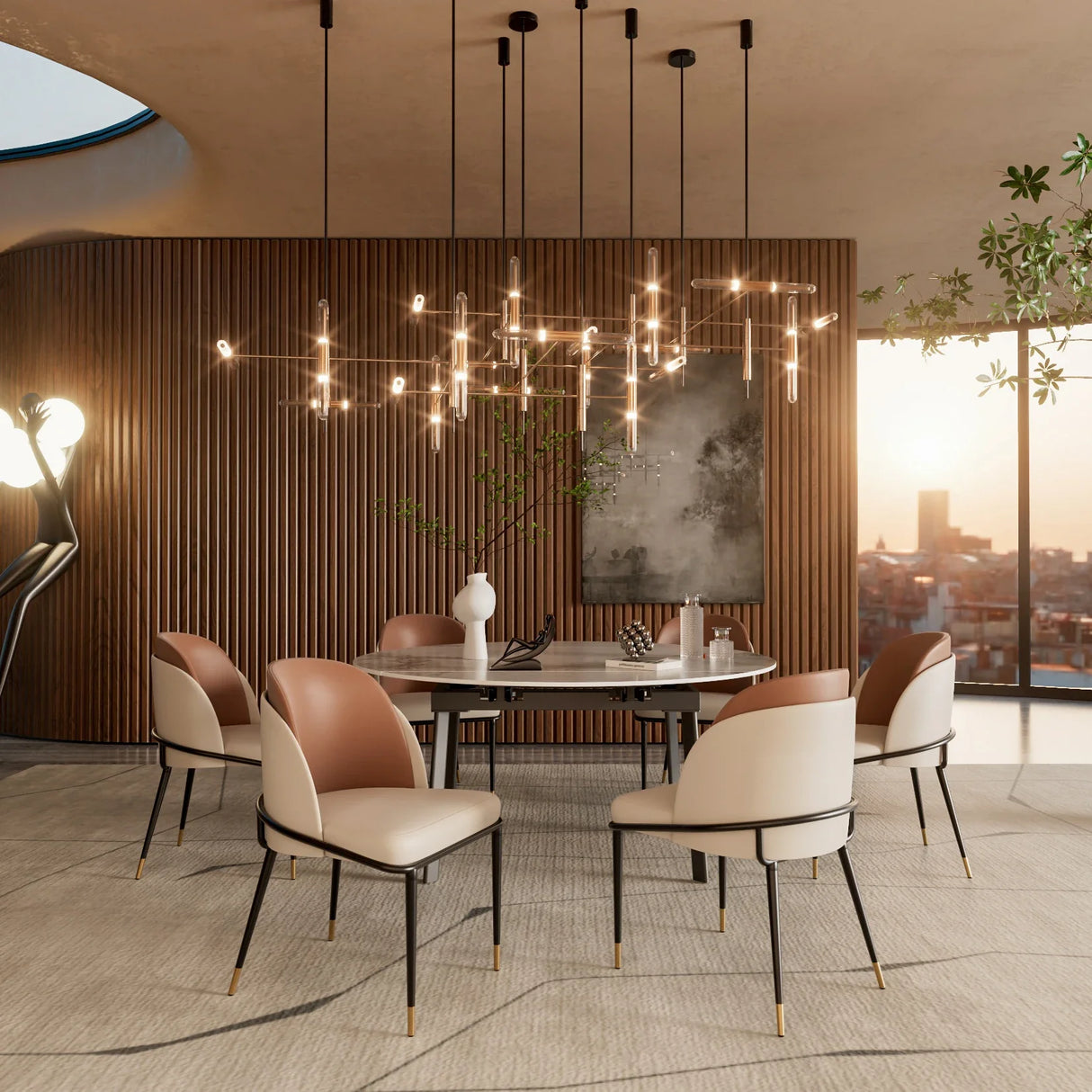 ChandeliersDecor.com-Dining Chairs-Faux Leather Designer Dining Chair