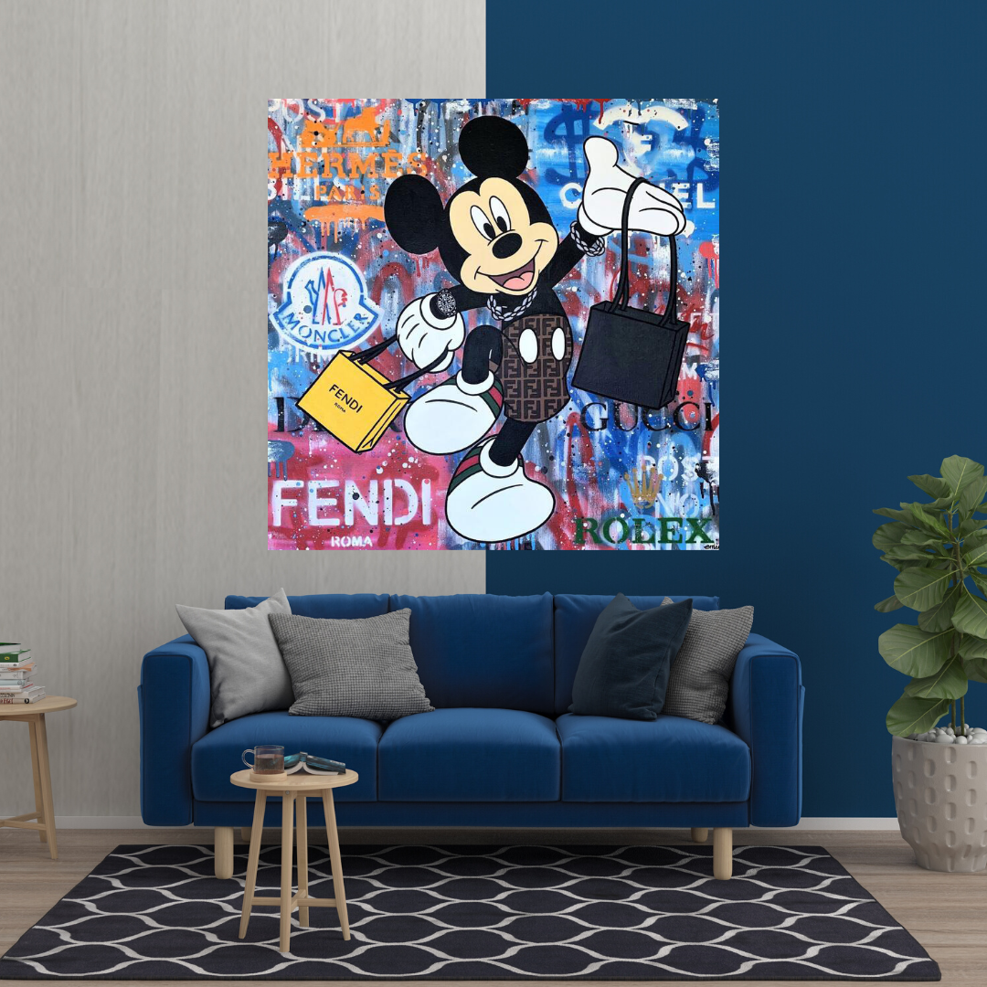 ChandeliersDecor.com-Wall Posters-Fendi Shopping: Disney Mickey Canvas Wall Art