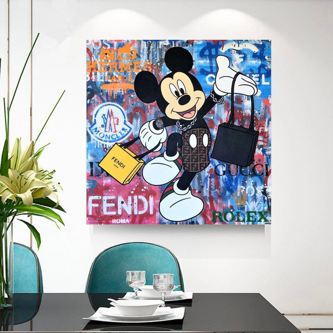 ChandeliersDecor.com-Wall Posters-Fendi Shopping: Disney Mickey Canvas Wall Art