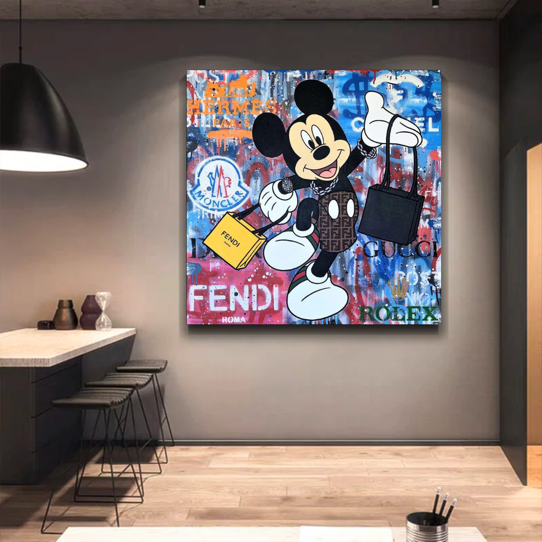 ChandeliersDecor.com-Wall Posters-Fendi Shopping: Disney Mickey Canvas Wall Art
