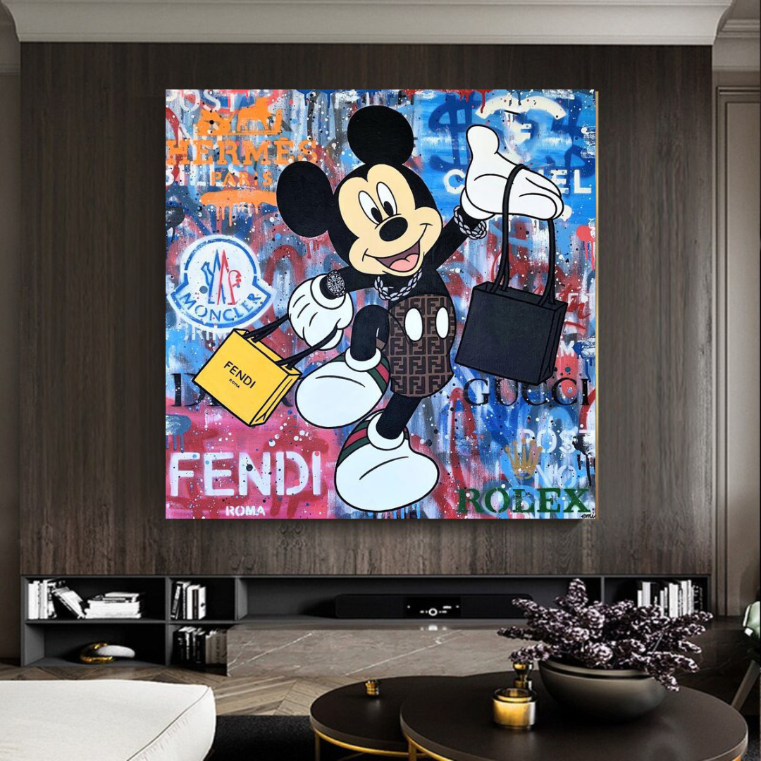 ChandeliersDecor.com-Wall Posters-Fendi Shopping: Disney Mickey Canvas Wall Art