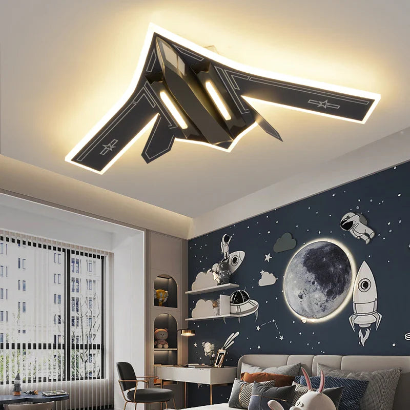 ChandeliersDecor.com-Kids Room Nursery Lighting-Fighter Jet Airforce One Ceiling Light for Kids Room