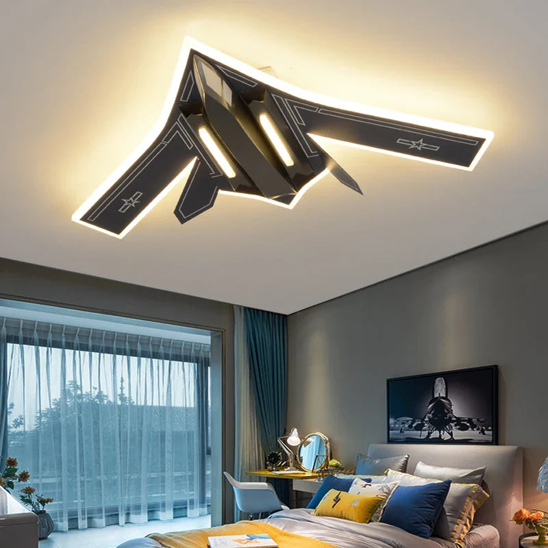 ChandeliersDecor.com-Kids Room Nursery Lighting-Fighter Jet Airforce One Ceiling Light for Kids Room