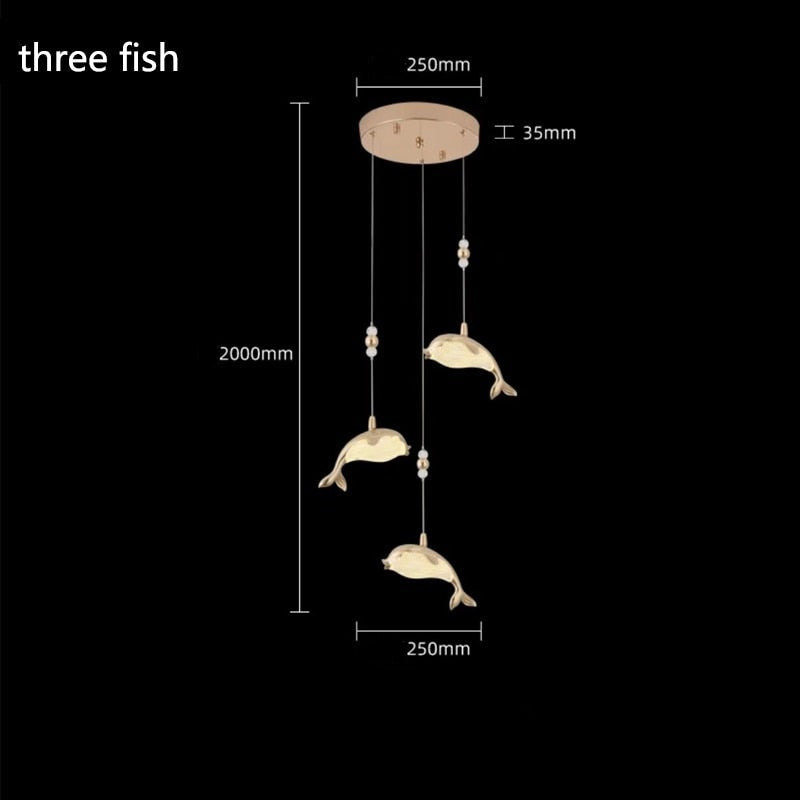 ChandeliersDecor.com-Chandeliers-Fish Pendant Chandelier Lighting: Stylish and Unique Design