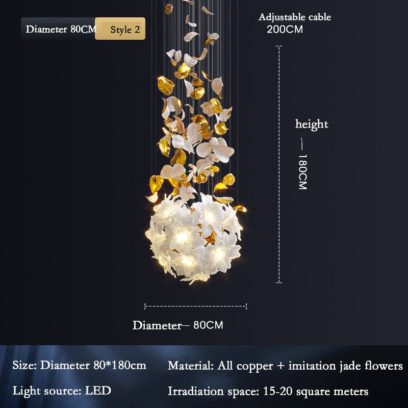ChandeliersDecor.com-Chandeliers-Flower Ceiling LED Chandelier - Elegant Focal Point