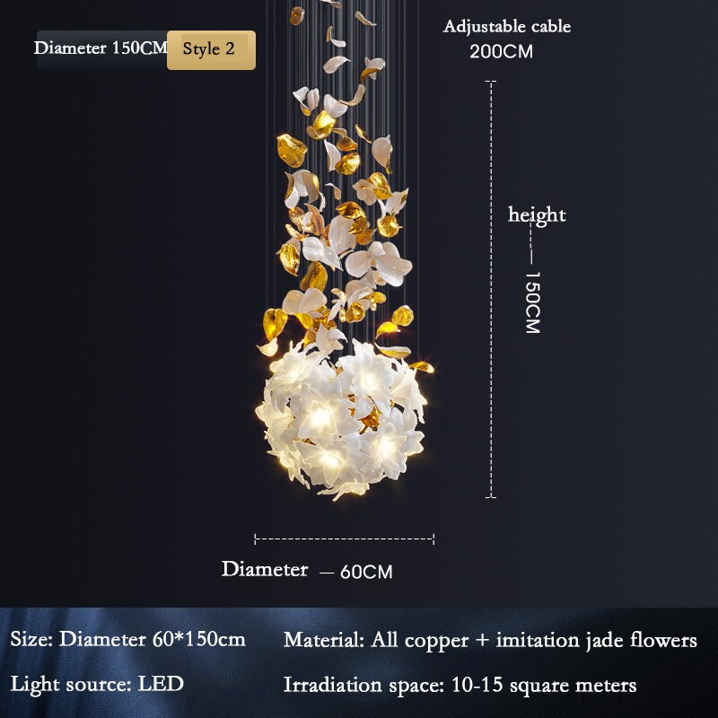 ChandeliersDecor.com-Chandeliers-Flower Ceiling LED Chandelier - Elegant Focal Point
