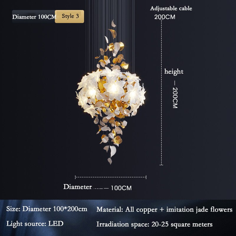 ChandeliersDecor.com-Chandeliers-Flower Ceiling LED Chandelier - Elegant Focal Point