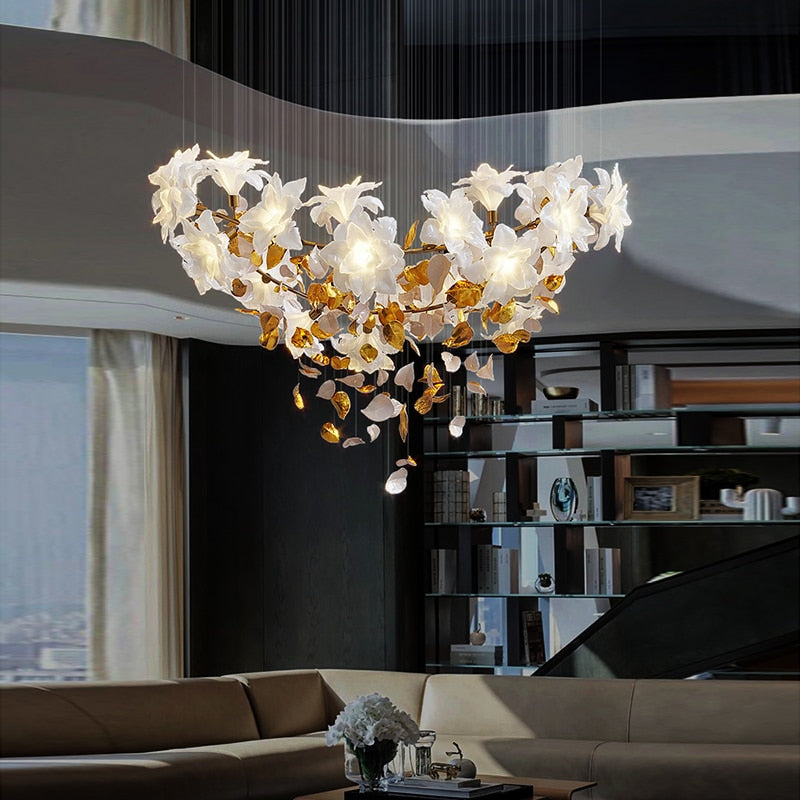 ChandeliersDecor.com-Chandeliers-Flower Ceiling LED Chandelier - Elegant Focal Point