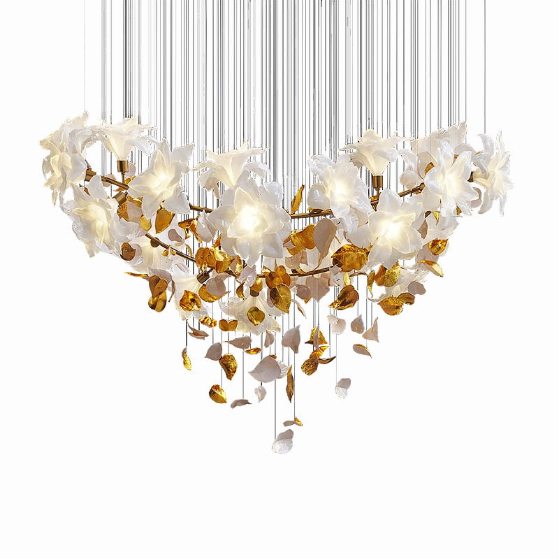 ChandeliersDecor.com-Chandeliers-Flower Ceiling LED Chandelier - Elegant Focal Point