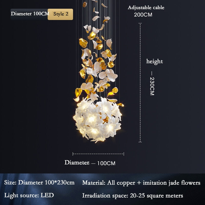 ChandeliersDecor.com-Chandeliers-Flower Ceiling LED Chandelier - Elegant Focal Point