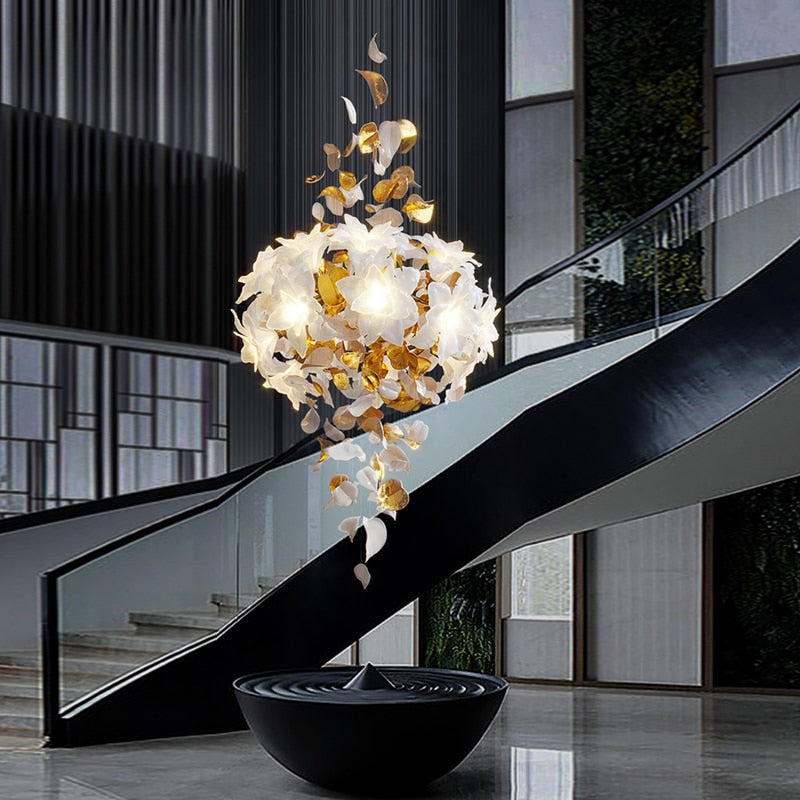 ChandeliersDecor.com-Chandeliers-Flower Ceiling LED Chandelier - Elegant Focal Point