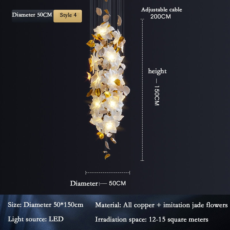 ChandeliersDecor.com-Chandeliers-Flower Ceiling LED Chandelier - Elegant Focal Point