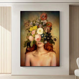 ChandeliersDecor.com-Wall Posters-Flower Woman Canvas Wall Art - Head Design