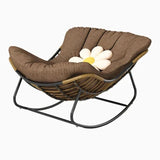 ChandeliersDecor.com-Sofa Chairs and Stools-Fluffy Elastic Lumbar Support Floor Rocking Chair