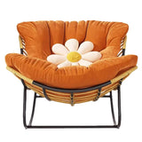 ChandeliersDecor.com-Sofa Chairs and Stools-Fluffy Elastic Lumbar Support Floor Rocking Chair