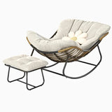 ChandeliersDecor.com-Sofa Chairs and Stools-Fluffy Elastic Lumbar Support Floor Rocking Chair