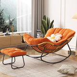 ChandeliersDecor.com-Sofa Chairs and Stools-Fluffy Elastic Lumbar Support Floor Rocking Chair