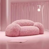 ChandeliersDecor.com-Sofa Set-Fluffy Furr 3 Seater Sofa Stretch Recliner Lazy Lounge Couch