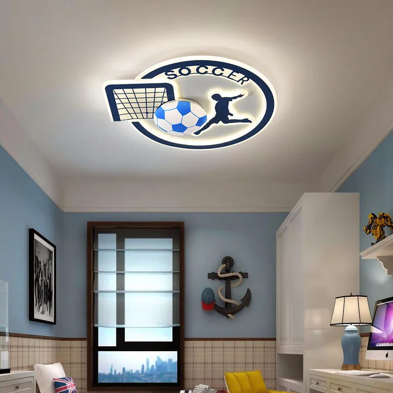 ChandeliersDecor.com-Kids Room Nursery Lighting-Football Soccer Fan Celing Light for Kids Room