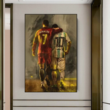ChandeliersDecor.com-Wall Posters-Football Stars Ronaldo and Messi Canvas Wall Art