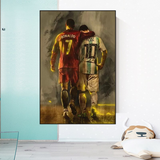 ChandeliersDecor.com-Wall Posters-Football Stars Ronaldo and Messi Canvas Wall Art