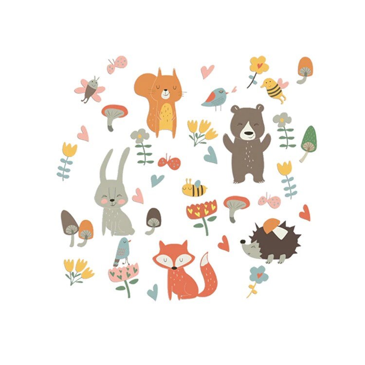 ChandeliersDecor.com-Home Decor Decals-Forest Animal Wall Sticker for kids | Kids room wall sticker | Gift for kids