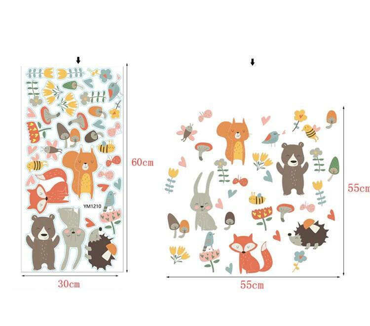 ChandeliersDecor.com-Home Decor Decals-Forest Animal Wall Sticker for kids | Kids room wall sticker | Gift for kids