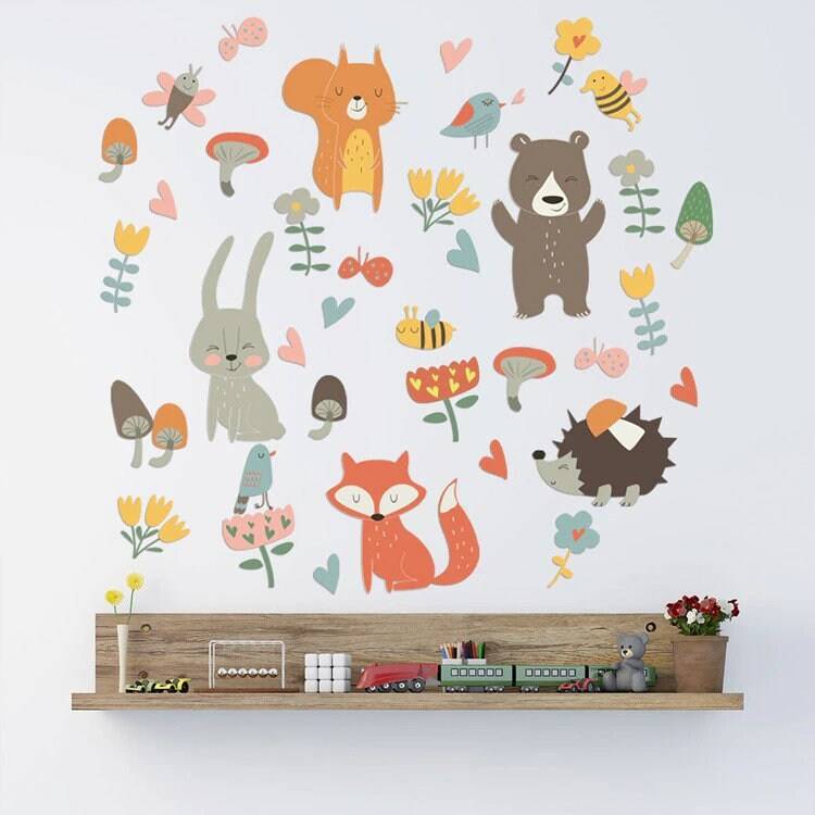 ChandeliersDecor.com-Home Decor Decals-Forest Animal Wall Sticker for kids | Kids room wall sticker | Gift for kids