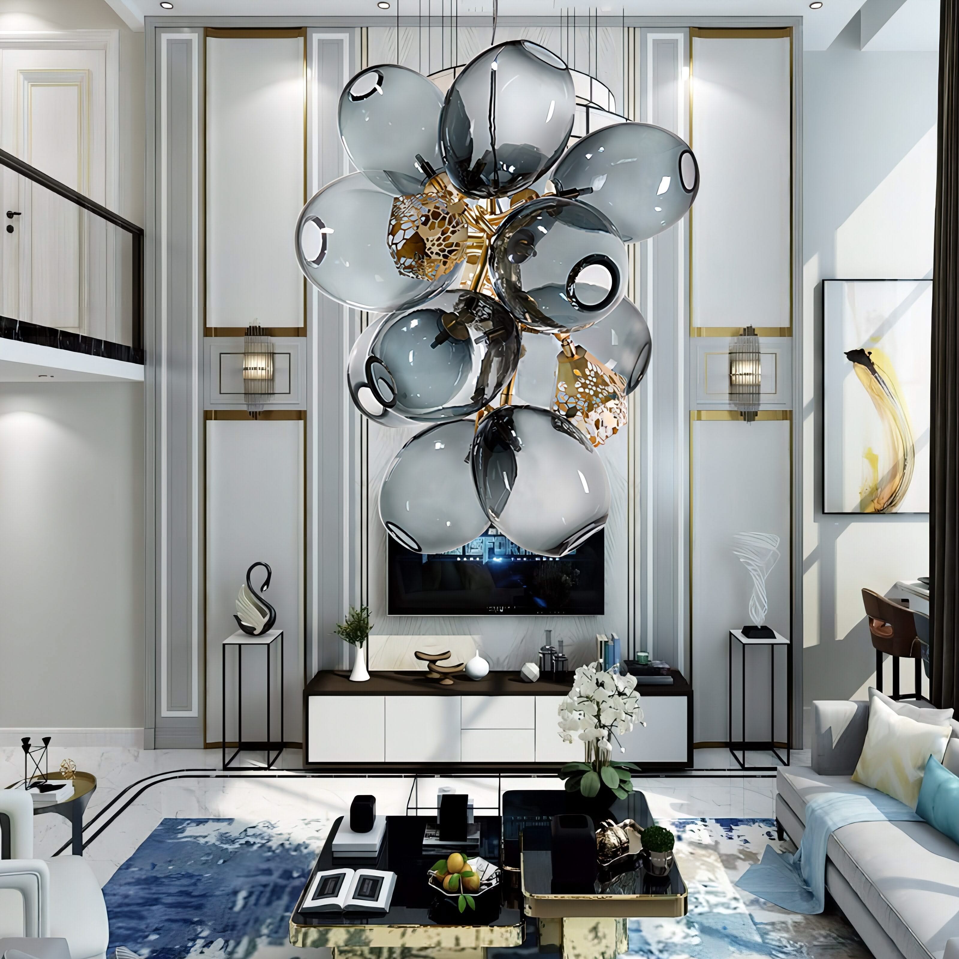 ChandeliersDecor.com-Chandeliers-Foyer Lustre Glass Balls Chandelier - Exquisite Lighting