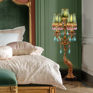 ChandeliersDecor.com-Floor Lamp-French Rococo Peacock Floor Lamp - Elegant Lighting