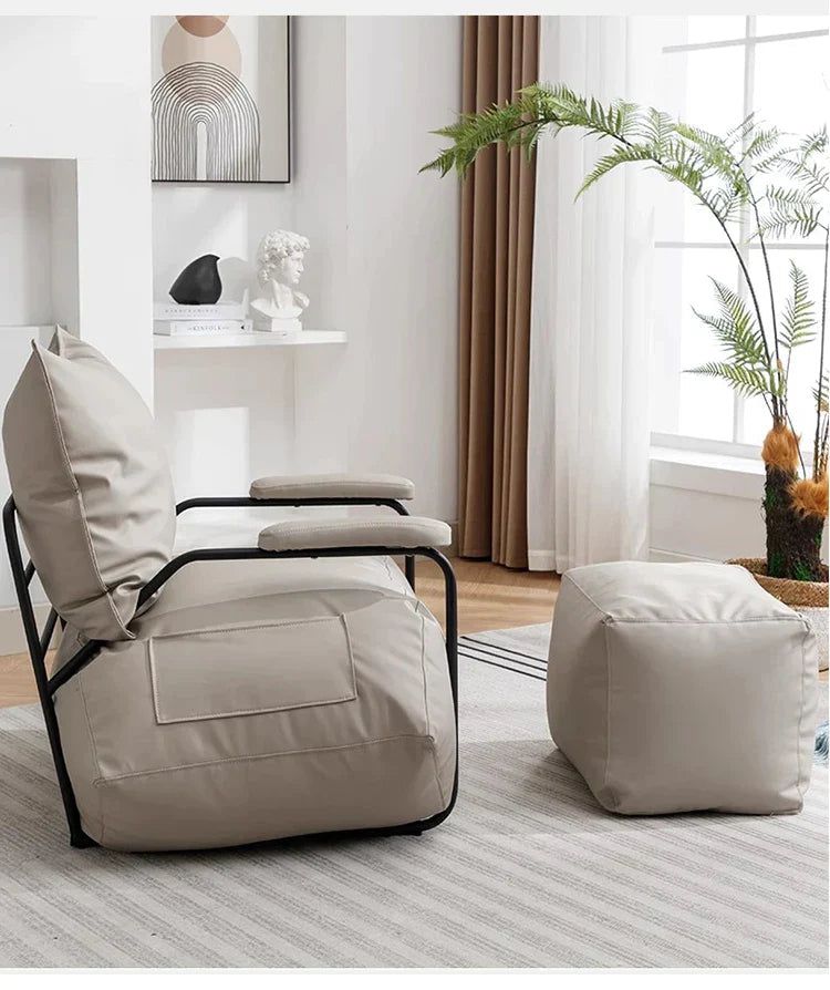 ChandeliersDecor.com-Sofa Chairs and Stools-Funda Single Leather Sofa Chair Set