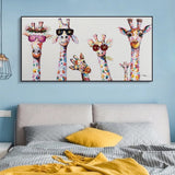 ChandeliersDecor.com-Wall Posters-Funny Art Giraffe Family Canvas Wall Art