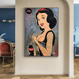 ChandeliersDecor.com-Wall Posters-Funny Disney Snow White Drink Canvas Wall Art