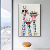 ChandeliersDecor.com-Wall Posters-Funny Giraffe Wearing Sunglasses Canvas Wall Art