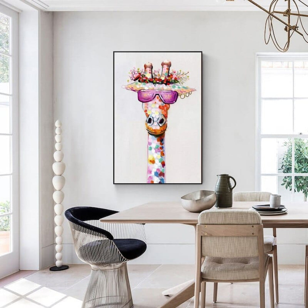 ChandeliersDecor.com-Wall Posters-Funny Giraffe Wearing Sunglasses Canvas Wall Art