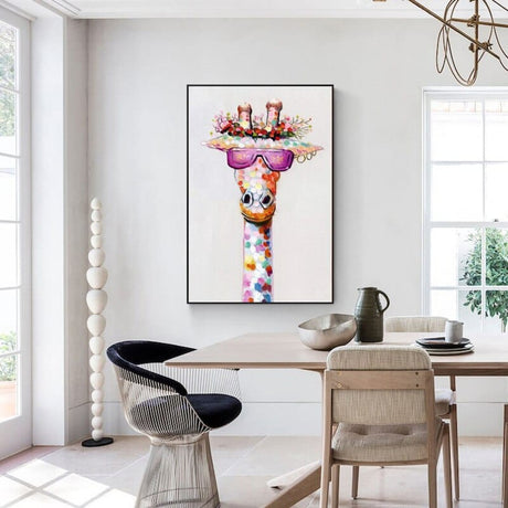 ChandeliersDecor.com-Wall Posters-Funny Giraffe Wearing Sunglasses Canvas Wall Art