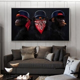 ChandeliersDecor.com-Wall Posters-Funny Masked Monkey Smoking Canvas Wall Art