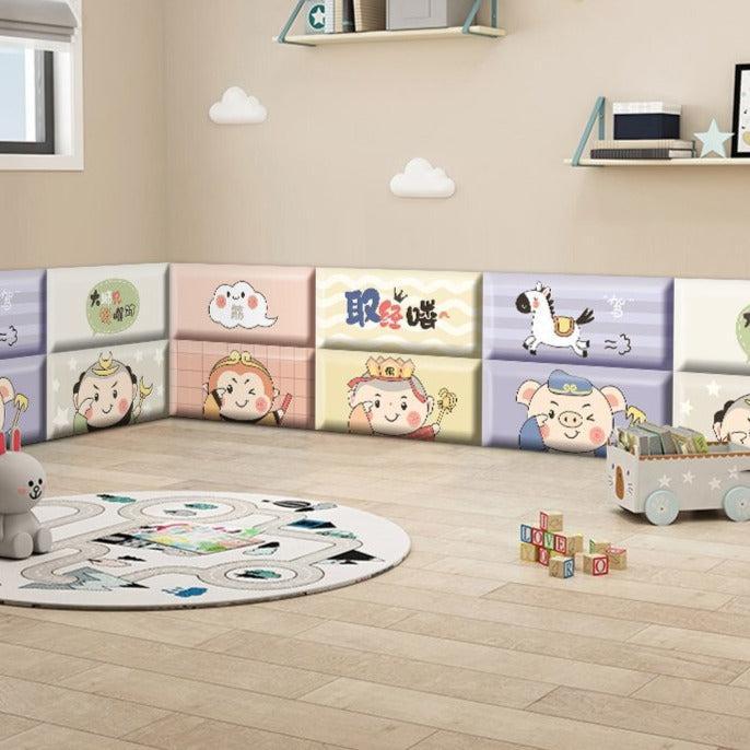 ChandeliersDecor.com-Padded Walls-Galloping Jungle Zebras Kids Wall Padded Safety Cushions