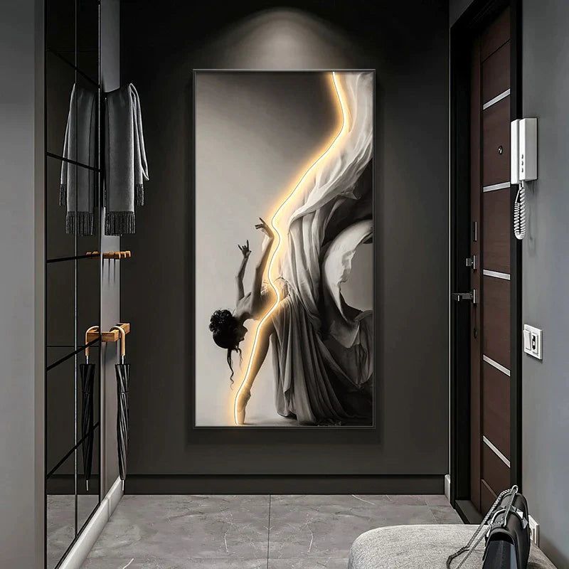 ChandeliersDecor.com-LED Wall Art-Girl Dance Art LED Wall Lamp for Interior Decoration