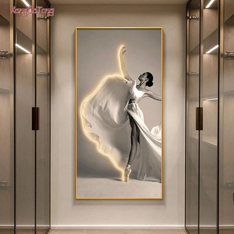 ChandeliersDecor.com-LED Wall Art-Girl Dance Art LED Wall Lamp for Interior Decoration