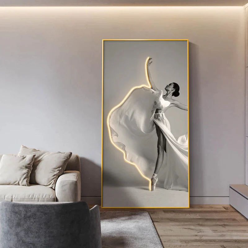 ChandeliersDecor.com-LED Wall Art-Girl Dance Art LED Wall Lamp for Interior Decoration