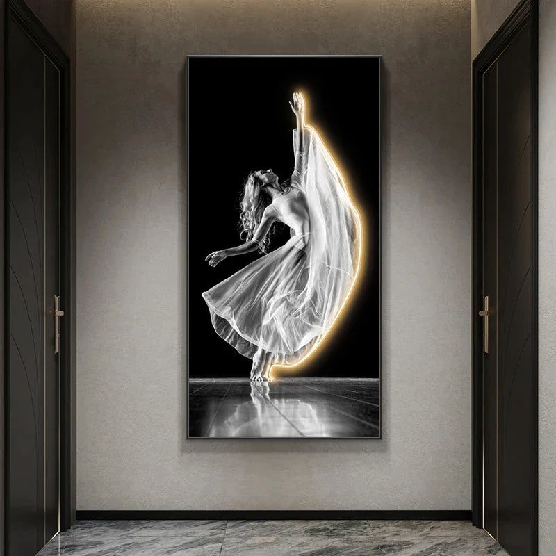 ChandeliersDecor.com-LED Wall Art-Girl Dance Art LED Wall Lamp for Interior Decoration