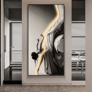 ChandeliersDecor.com-LED Wall Art-Girl Dance Art LED Wall Lamp for Interior Decoration