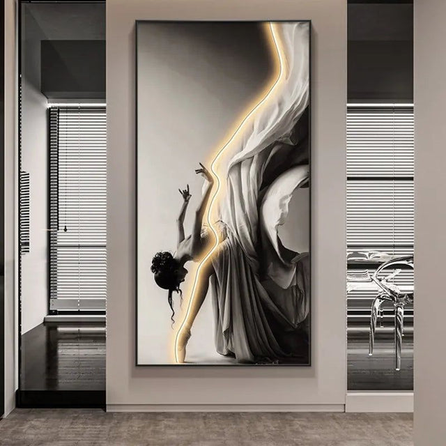 ChandeliersDecor.com-LED Wall Art-Girl Dance Art LED Wall Lamp for Interior Decoration