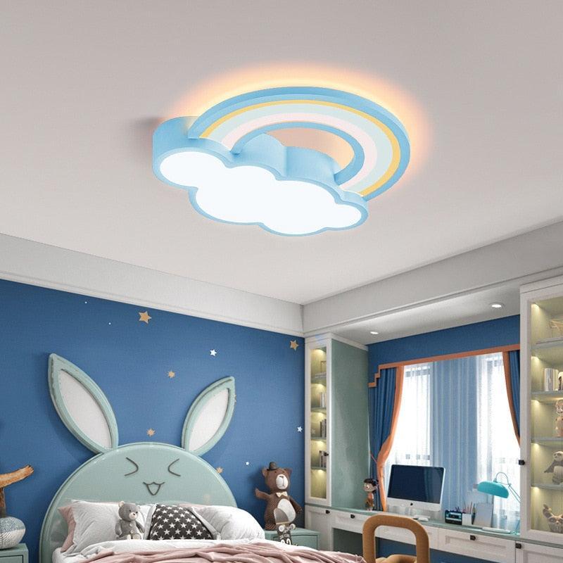 ChandeliersDecor.com-Kids Room Nursery Lighting-Girls Cloud Rainbow Ceiling Light | Kids Room Decor Lights