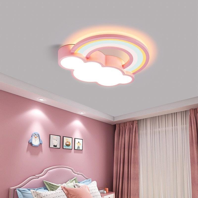 ChandeliersDecor.com-Kids Room Nursery Lighting-Girls Cloud Rainbow Ceiling Light | Kids Room Decor Lights