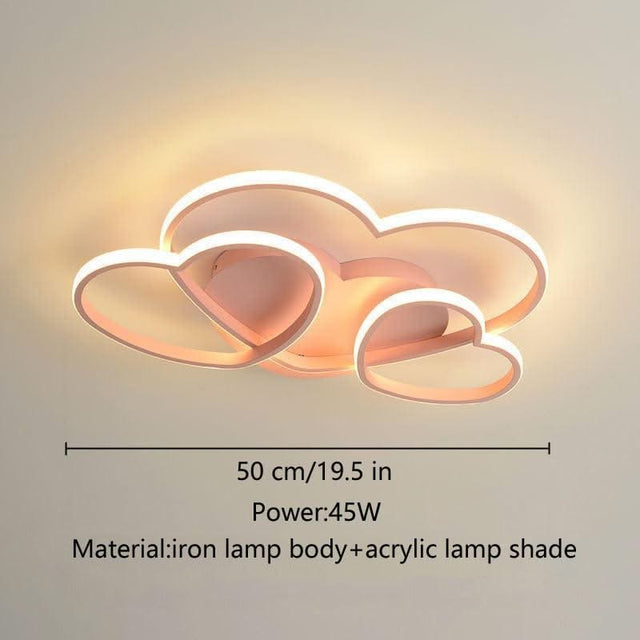 ChandeliersDecor.com-Kids Room Nursery Lighting-Girls Love Hearts Ceiling Light | Kids Room Decor Lights