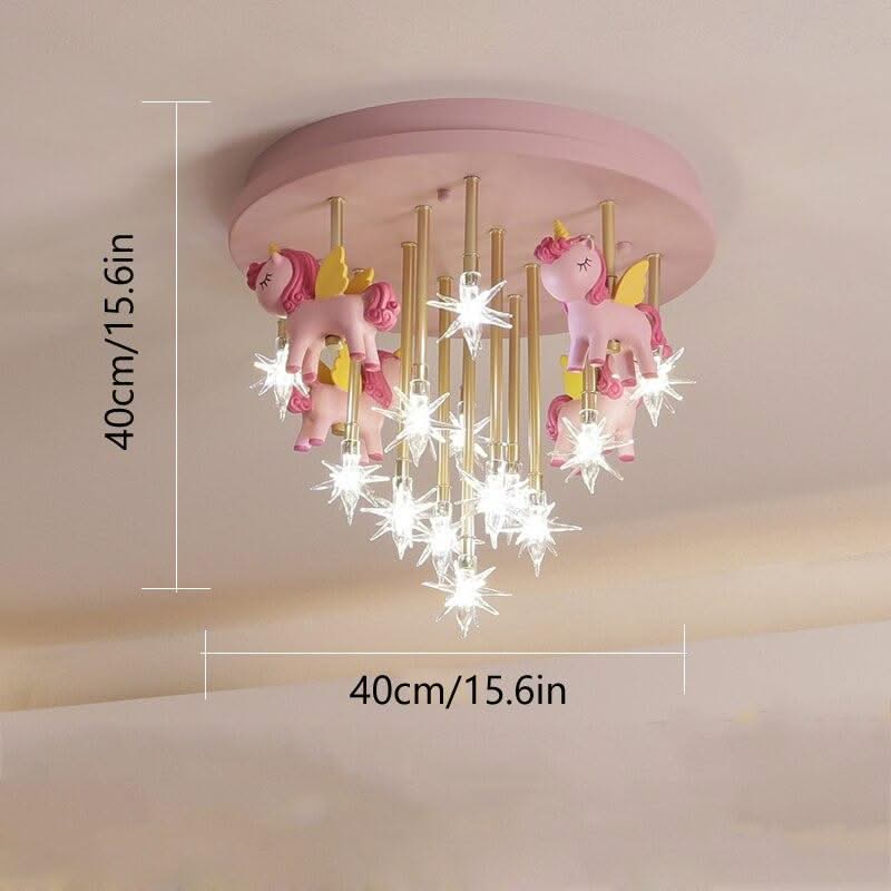ChandeliersDecor.com-Kids Room Nursery Lighting-Girls Merry Go Roond Horses Ceiling Light | Kids Room Decor Lights