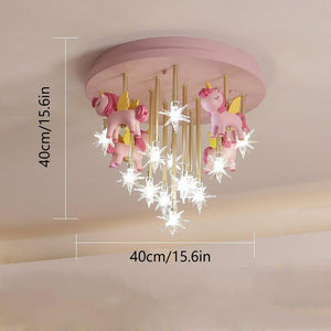 ChandeliersDecor.com-Kids Room Nursery Lighting-Girls Merry Go Roond Horses Ceiling Light | Kids Room Decor Lights