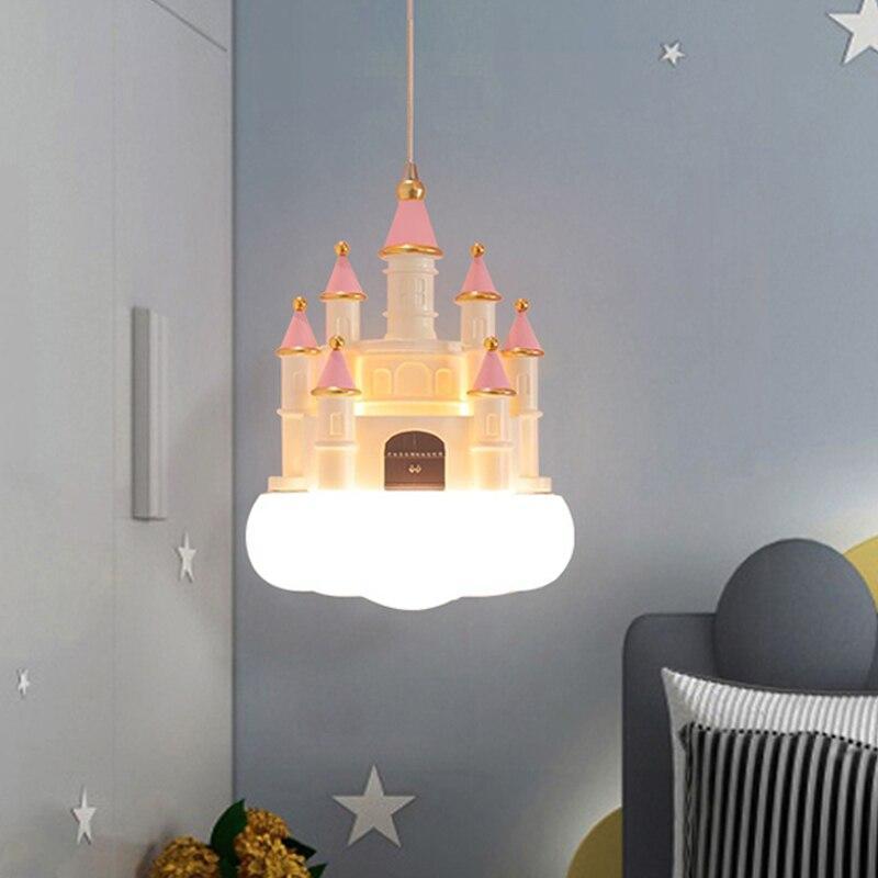 ChandeliersDecor.com-Kids Room Nursery Lighting-Girls Room Creative Castle Pendant Lamp Chandelier